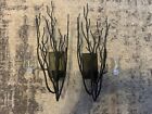 PartyLite GALA branches black metal set 2 Wall Sconce candle votive Holder 4 Pc.