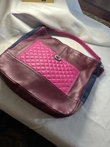 Coach Park Hobo-Umhängetasche/Geldbörse Colorblock gesteppt Leder F24981 - Bild 1 von 6