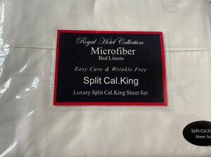 Royal Hotel Collection Microfiber Luxury Sheet Set Split California King Ivory