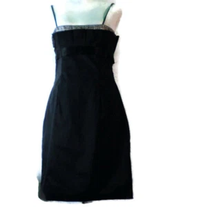 Size 10 Prom Dress NWT Black stunning beaded trim designer wedding formal LBD - Picture 1 of 12