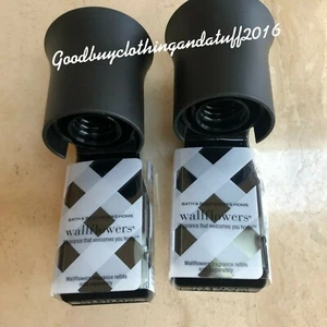 2 Lot of Bath and Body Works WALLFLOWERS Black Flare top Home Diffuser Plug In  - Picture 1 of 4