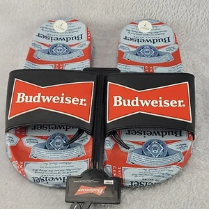 Budweiser Beer Logo Mens EVA Slides Slip On Beach Pool Sandal Size 7 - Picture 1 of 12