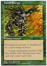 MTG magic cards 1x x1 Light Play, English Instill Energy 5th Edition