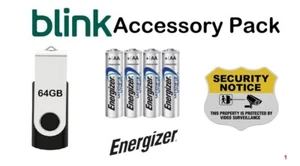 Blink Accessory Pack One - 64GB USB + 4 Energizer Batteries + CCTV Sticker - Picture 1 of 7