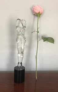 Murano Glass Lovers Sculpture🌹Signed Clear Art Collection Mid/late Century - Picture 1 of 11