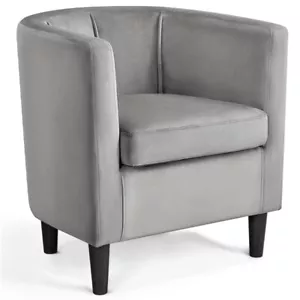 Accent Armchair Upholstered Velvet Club Chairs for Living Room Dining Room Gray - Picture 1 of 12