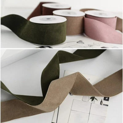 4.5M Retro Velvet Ribbon Trim Double-sided Velour Webbing for Floral Craft Multi - Image 1 of 4