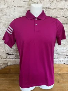 Adidas Golf Climacool 3-Stripes Polo Shirt Top Size 164 Youths 14Y Purple BNWT - Picture 1 of 14