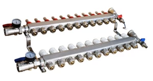 11-Branch PEX Radiant Floor Heating Manifold Set Water Distributor - Picture 1 of 4