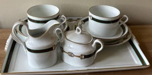 Juego completo de té o café Ginori para Gucci patrón ecuestre - Imagen 1 de 19