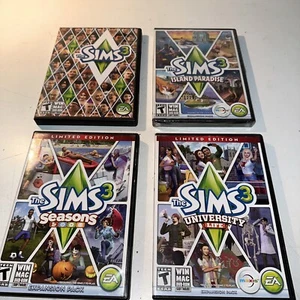 The Sims 3 /University Life/Seasons/Island Paradise 4 Video Games PC - Picture 1 of 12