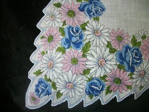 Pañuelo Extra Grande Estampado Flor Margarita y Rosas Floral Pañuelo 1133 - Imagen 1 de 12