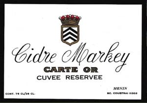 CIDRE MARKEY CARTE OR CUVEE RESERVEE LABEL 5 x 3-1/2 INCH - Picture 1 of 1