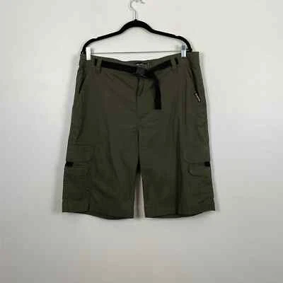 Akademiks Mens XL Cargo Shorts 8 Pockets Attached Front Belt Cotton Green Shorts Foto 1 de 4