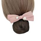 Pearl Bun Snood Ribbon Nurse Hair Clip Elegant Hair Net Cover  Office