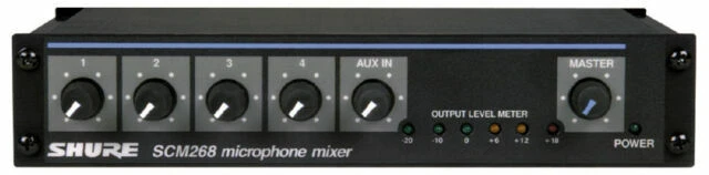Shure SCM268 4 Channel Microphone Mixer - Black