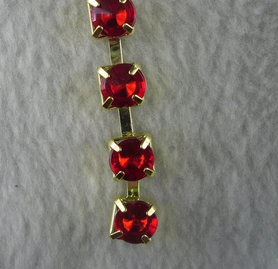 Fashion SS40 resin crystal 8mm rhinestone close gold chain trims costume Appliqu - Image 1 of 4