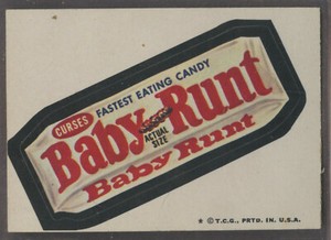 1974 Topps Wacky Packages Series #6 Baby Runt Candy Bar