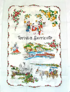 Sorrento, Italy Souvenir Linen Tea Towel - Kitchen Towel, Made in Italy - Picture 1 of 4