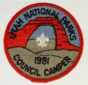 Vintage BSA Boy Scout Patch UTAH NATIONAL PARKS 1981 Council Camper - Picture 1 of 2
