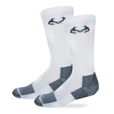 Realtree Mens Womens Kids Insect Shield Outdoor Crew Boot Socks 2 Pair Pack - Image 1 of 4