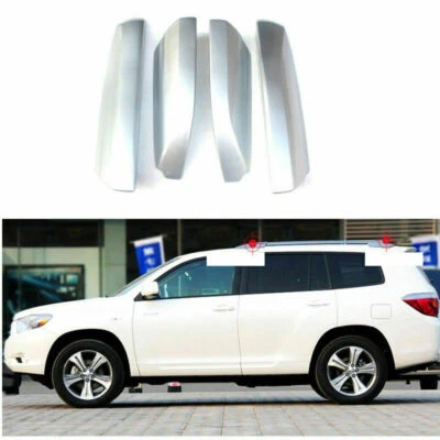 4*Silve Car Roof Rack Rails End Cover For Toyota Highlander 2008-2013 Foto 1 de 4
