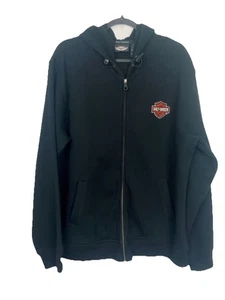 Harley Davidson Herren Large V-Twin Power bestickt Reißverschluss Hoodie Jacke Vintage - Bild 1 von 5