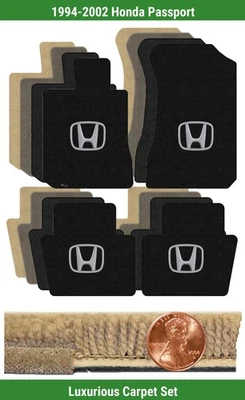 Juego de alfombrillas de lujo personalizadas para Honda Passport 1994-2002 con logotipo (4 piezas) #RLY Foto 1 de 4