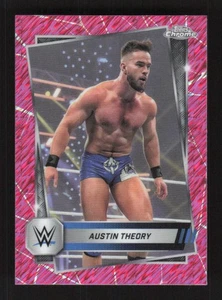 Austin Theory 2025 Topps Chrome WWE Pink Shimmer Refractor #130 - Picture 1 of 3