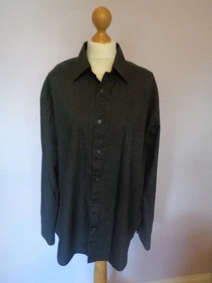 Men's Shirt Size L Jasper Conran Black Geometric Pattern Long Sleeve Side Logo - Image 1 of 4