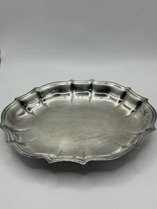 Oneida Silberplatte Schale mit gewelltem Rand - Bild 1 von 7
