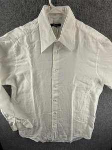 Camisa Versace Clásica Hombre Abotonada Blanca 16.5 (42) Manga Larga Tejida Piqué - Imagen 1 de 20