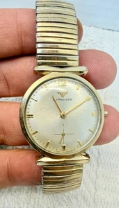 Vintage Wittnauer Herrenuhr 10K RGP Gehäuse 30mm mechanisch Handaufzug Speidel Ban " - Bild 1 von 12