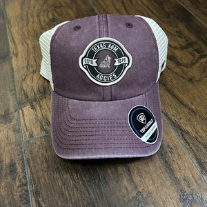 New Texas A&M Aggies Hat Maroon Logo Strap-Back Mesh Baseball Cap NCAA One Size - Picture 1 of 7
