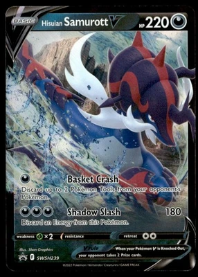 Hisuian Samurott V - Holo Sword & Shield Promo Cards SWSH239 NM Pokémon TCG - Image 1 of 2