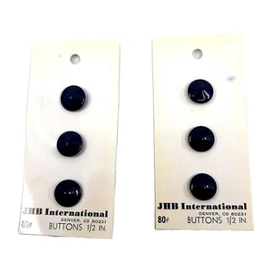 Navy Blue Plastic BUTTONS Shank 1/2" 2 Packs of 3 JHB International 45392 VTG - Picture 1 of 7