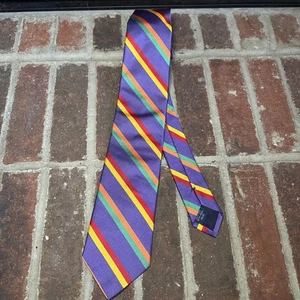 Breuer Herren Krawatte Mehrfarbig Gestreift Satin Seide Italien 5/8" (B) x 59" (L) - Bild 1 von 4