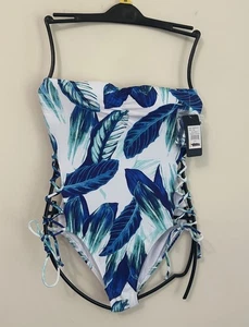 NEU Rachel Roy Badeanzug SMALL Bademode seitliche Schnürung Blatt Einteiler Strand - Bild 1 von 9