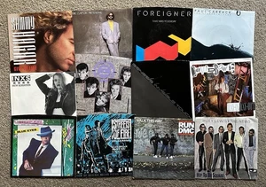 12 Vinyl 45 RPM Record POP ROCK LOT BOWIE INXS CLAPTON ELTON GENESIS DURAN + 7” - Picture 1 of 10