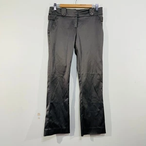 Sheike Dress Pants Grey Satin Button Accents Flare Leg Trousers Formal Corporate - Picture 1 of 19