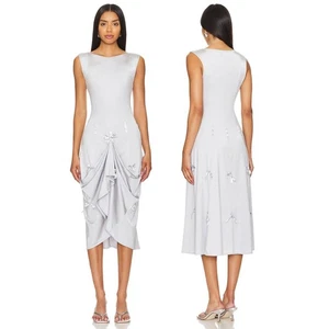 Buci Heiress Midi Dress Bow Party Cocktail Evening Prom Regency Coquette XS - Picture 1 of 10