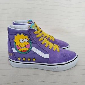 Vans Womens Lisa Simpson for President High Top Purple Suede Shoes Sneakers Sz 5 - Picture 1 of 11
