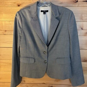 Ann Taylor Women's Size 8P Gray Wool Blend Blazer Jacket - Imagen 1 de 8