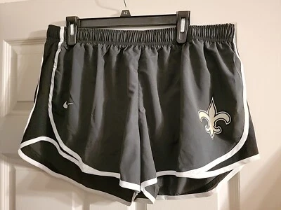 NEW ORLEANS SAINTS NIKE Dri-FIT NFL TEAM APPAREL WOMEN'S LARGE SHORTS NWT $$$$45 - Image 1 of 4