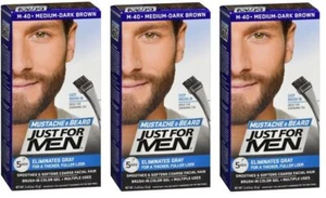 Just For Men Brush-In Color Gel M-40 Medium-Dark Brown X 3 Packs - Picture 1 of 1