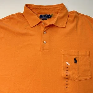 Polo Ralph Lauren Shirt Men’s XXL Classic Fit Polo Pony Lisle Lightweight Orange - Picture 1 of 7