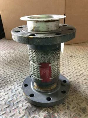 Manguera flexible de acero inoxidable trenzada con brida Atlas 4" X 13" 375 PSI Foto 1 de 4