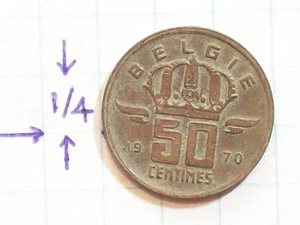 MÜNZE BELGIEN 1970 50 RAPPEN KUPFER BELGIE - Bild 1 von 2