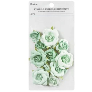 Sweet Water Roses Mint Green 12/pk - Darice Floral Embellishment #30062031 - Picture 1 of 1
