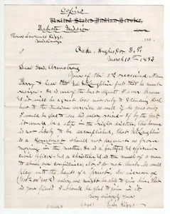 1883 – US INDIAN SERVICE RE: MAJOR JAMES McLAUGHLIN- NOTED INDIAN AGENT - Picture 1 of 4
